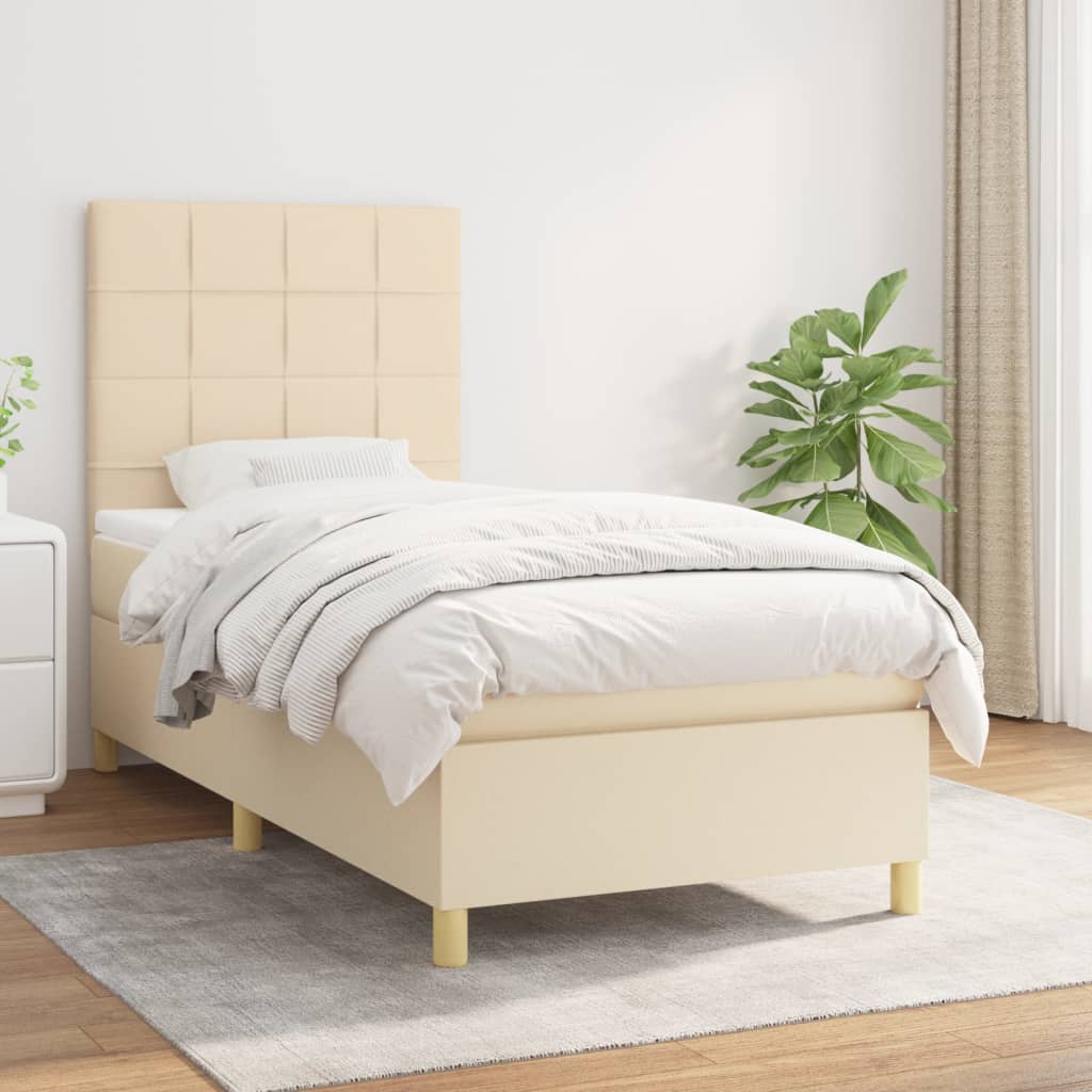 Sommier à lattes de lit avec matelas Crème 80x200 cm Tissu - XIOS