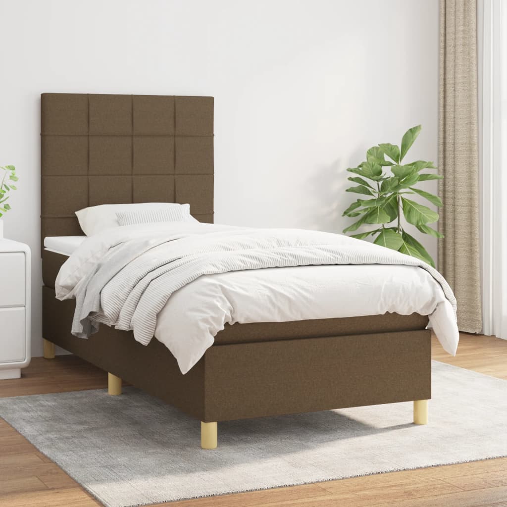Sommier à lattes de lit avec matelas Marron foncé 90x190 cm - XIOS