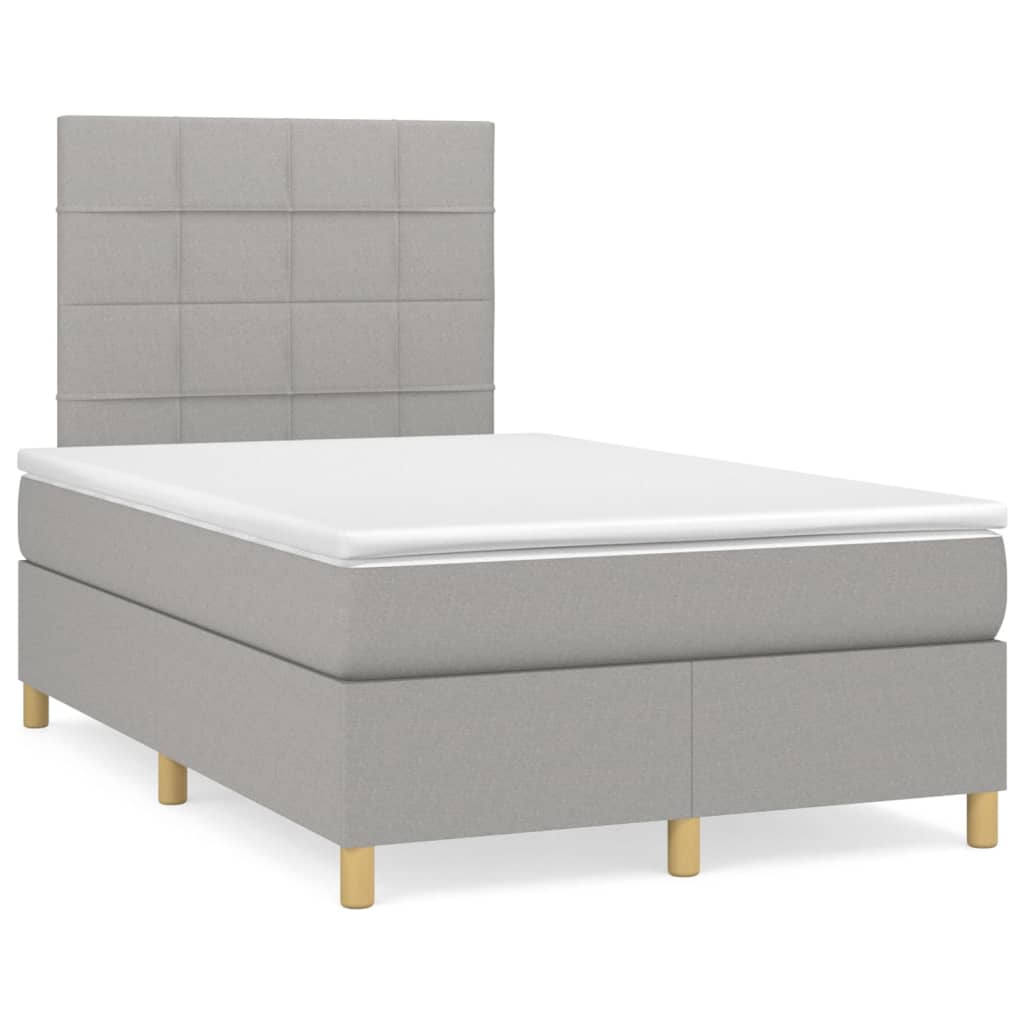 Sommier à lattes de lit avec matelas Gris clair 120x200cm Tissu - XIOS