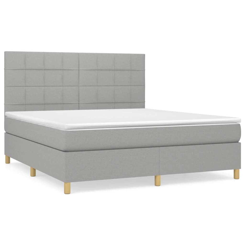Sommier à lattes de lit avec matelas Gris clair 180x200cm Tissu - XIOS