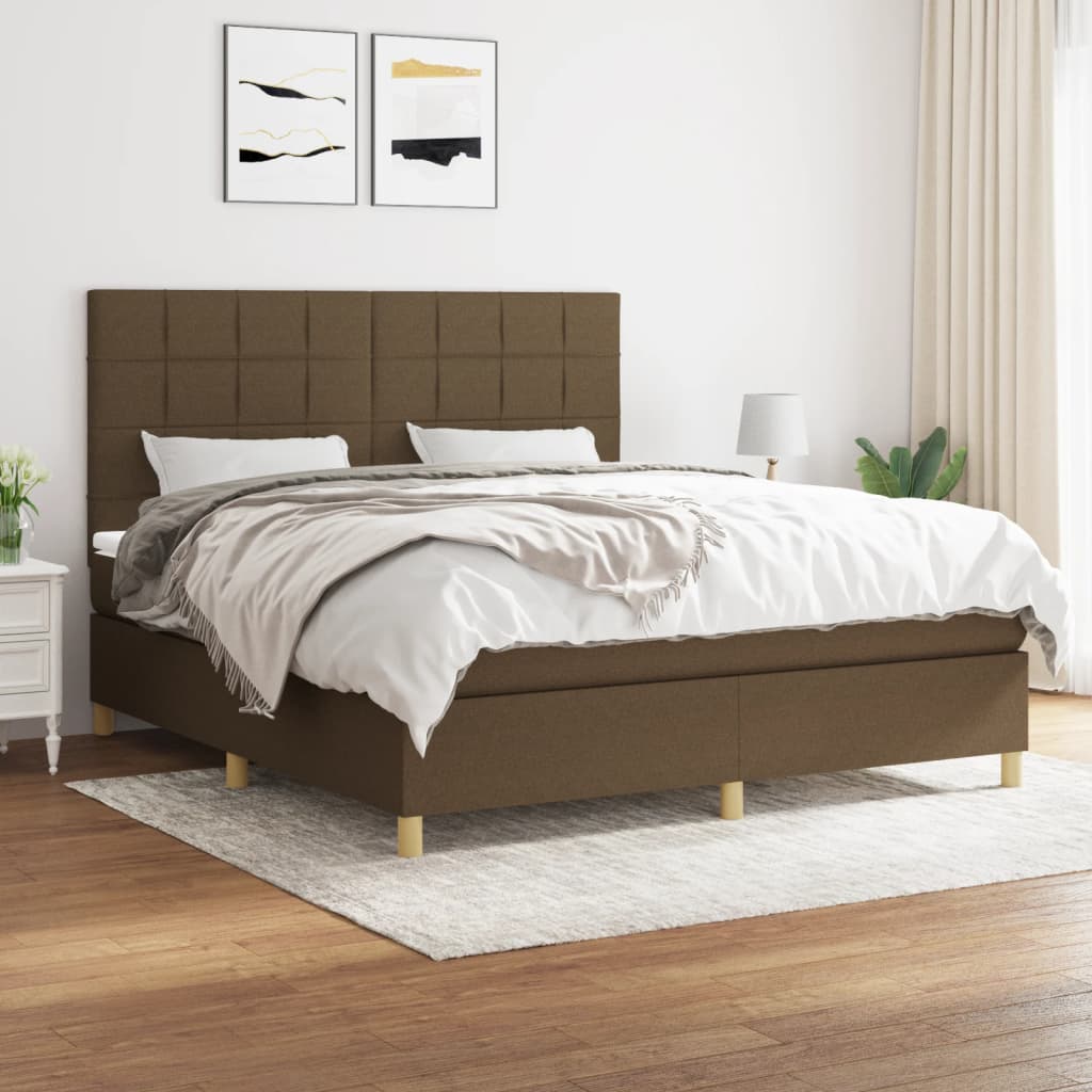 Sommier à lattes de lit avec matelas Marron foncé 180x200 cm - XIOS