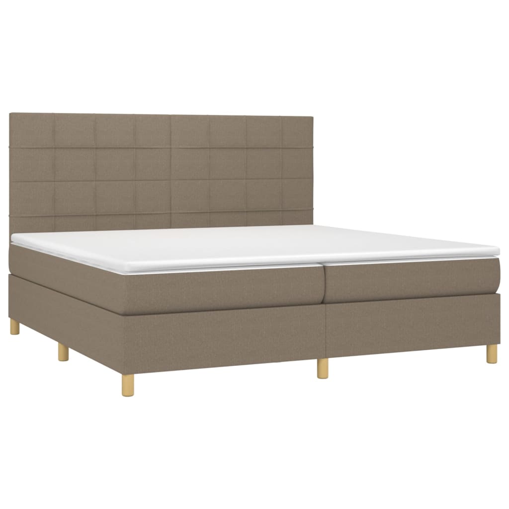 Sommier à lattes de lit avec matelas Taupe 200x200 cm Tissu - XIOS