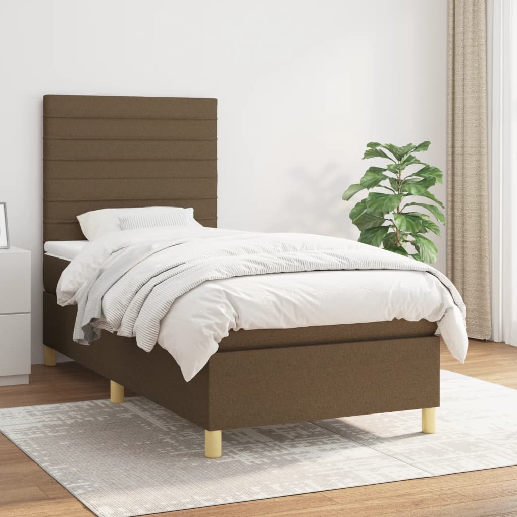Sommier à lattes de lit avec matelas Marron foncé 80x200 cm XIOS