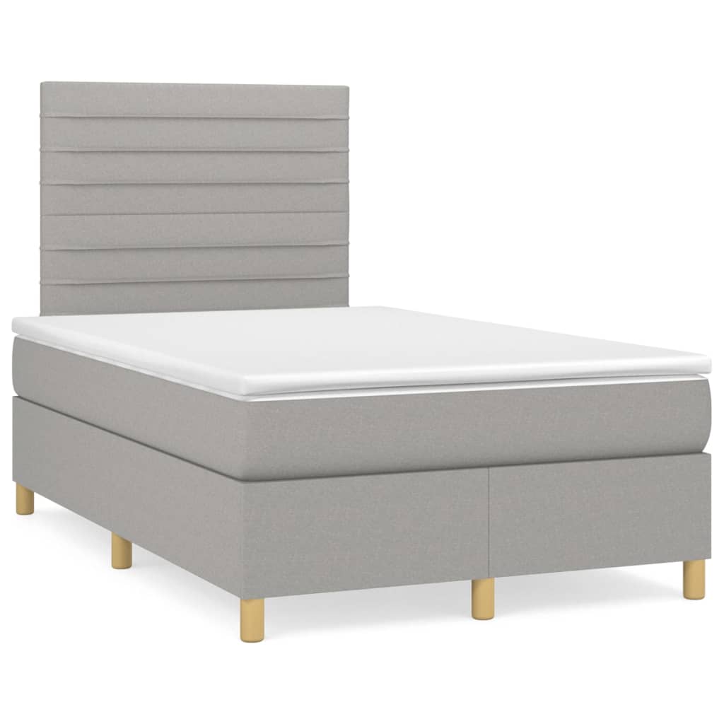 Sommier à lattes de lit avec matelas Gris clair 120x200cm Tissu - XIOS
