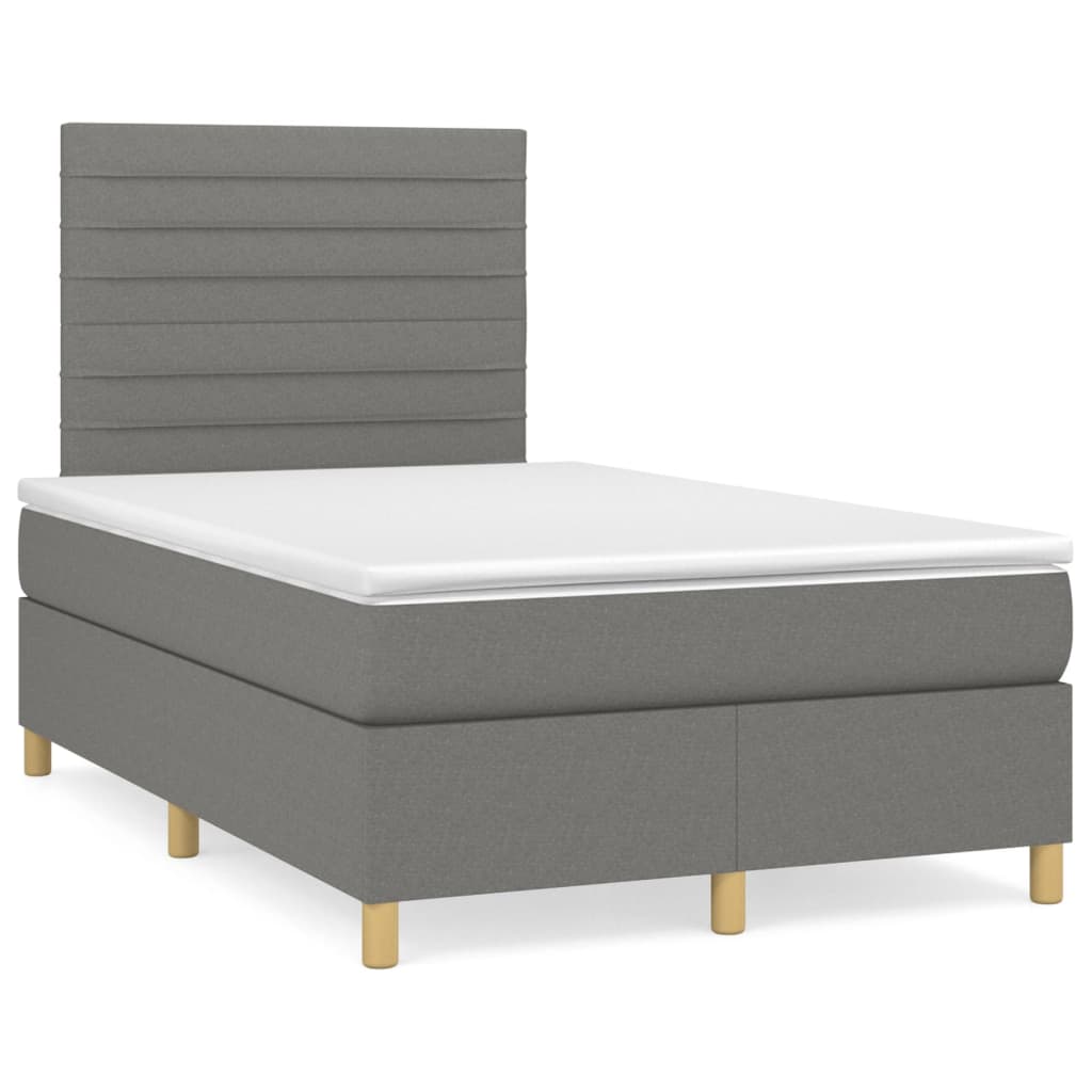 Sommier à lattes de lit avec matelas Gris foncé 120x200cm Tissu - XIOS
