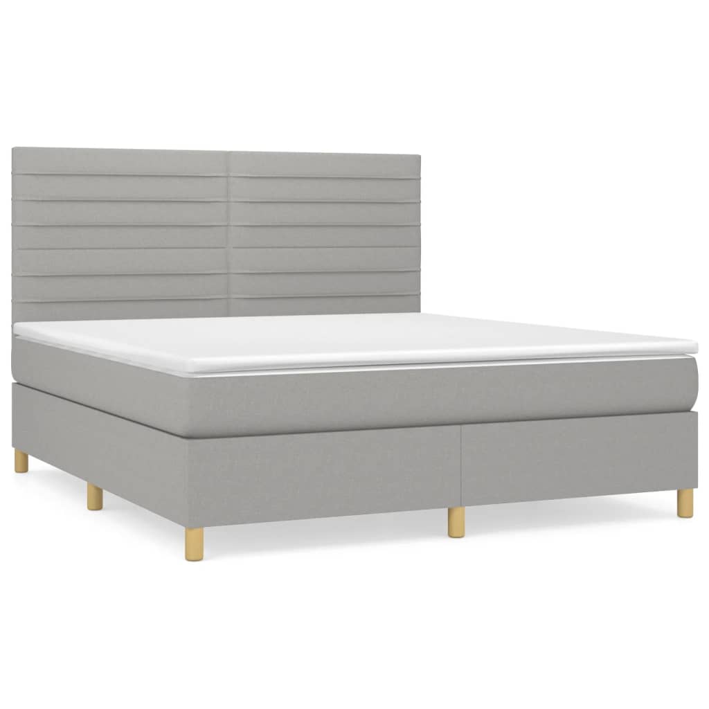 Sommier à lattes de lit avec matelas Gris clair 180x200cm Tissu - XIOS