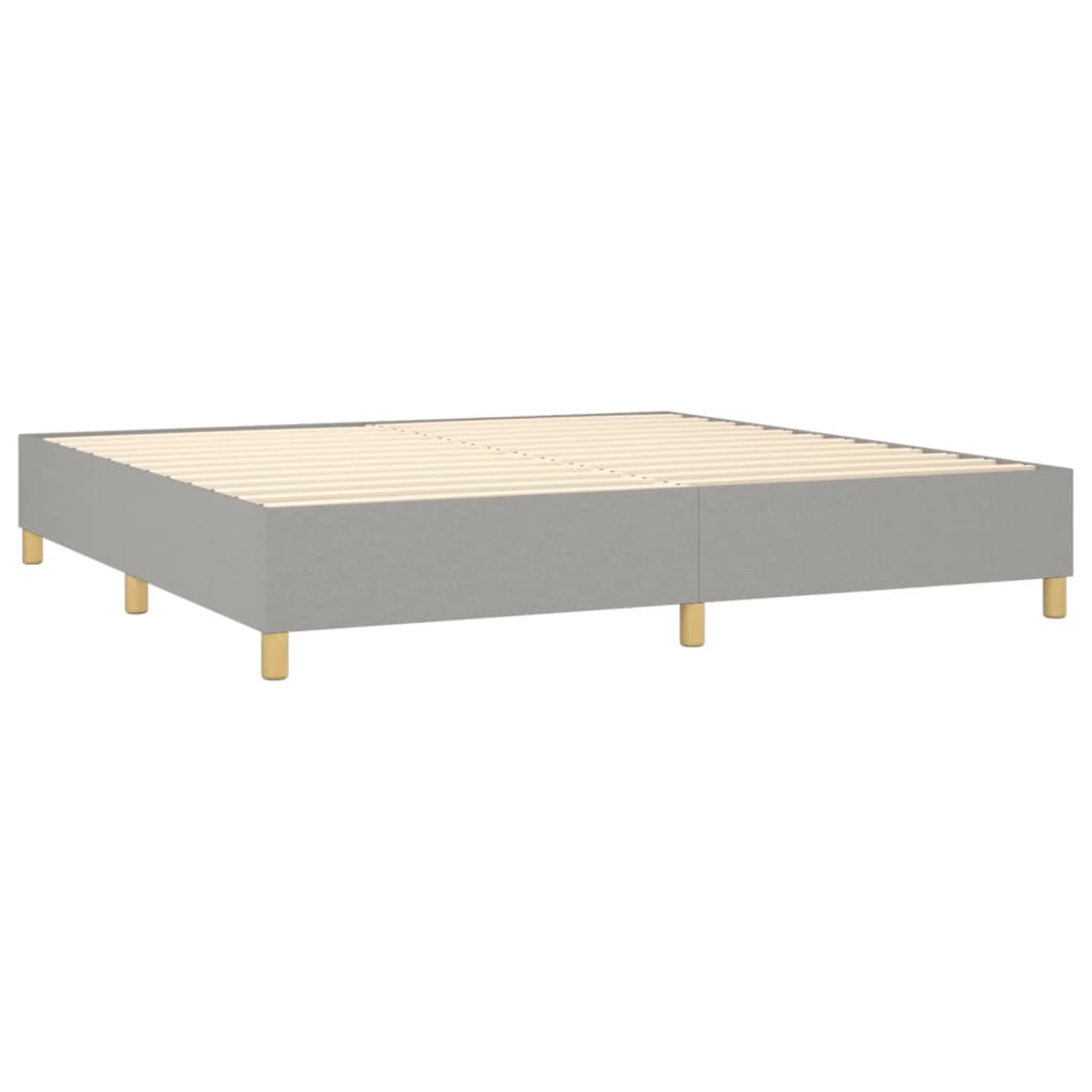 Sommier à lattes de lit avec matelas Gris clair 200x200cm Tissu - XIOS
