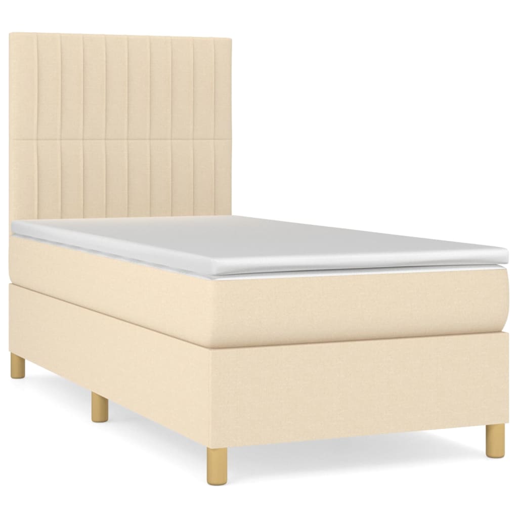 Sommier à lattes de lit avec matelas Crème 100x200 cm Tissu - XIOS