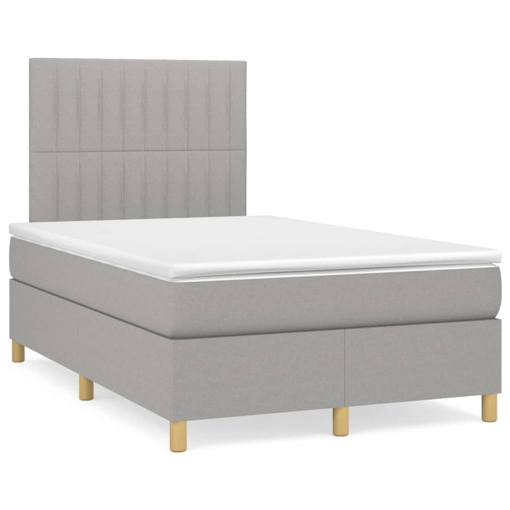 Sommier à lattes de lit avec matelas Gris clair 120x200cm Tissu - XIOS