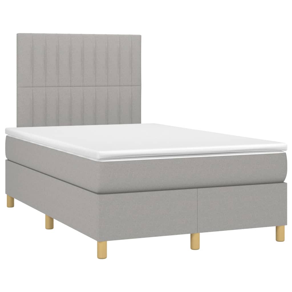 Sommier à lattes de lit avec matelas Gris clair 120x200cm Tissu - XIOS