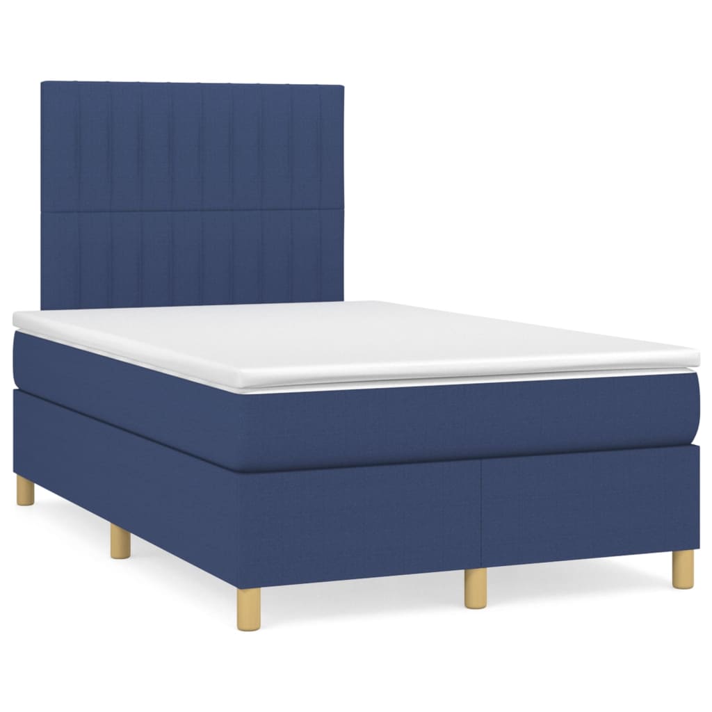 Sommier à lattes de lit avec matelas Bleu 120x200 cm Tissu - XIOS