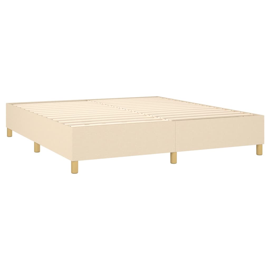 Sommier à lattes de lit avec matelas Crème 160x200 cm Tissu - XIOS