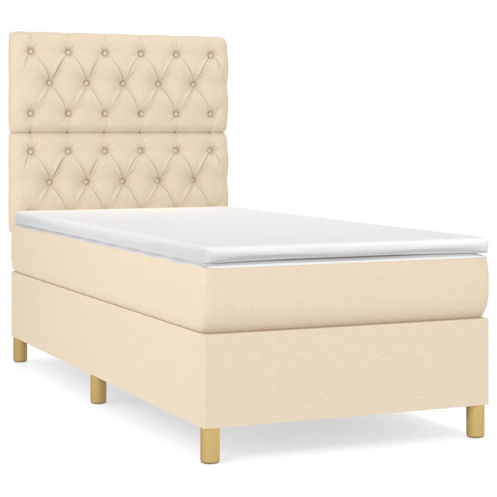Sommier à lattes de lit avec matelas Crème 80x200 cm Tissu - XIOS