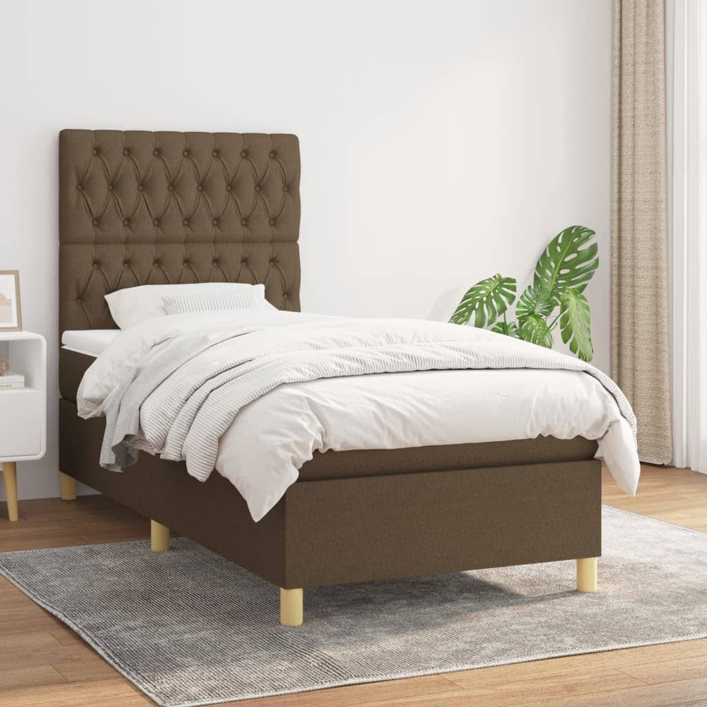 Sommier à lattes de lit avec matelas Marron foncé 100x200 cm - XIOS