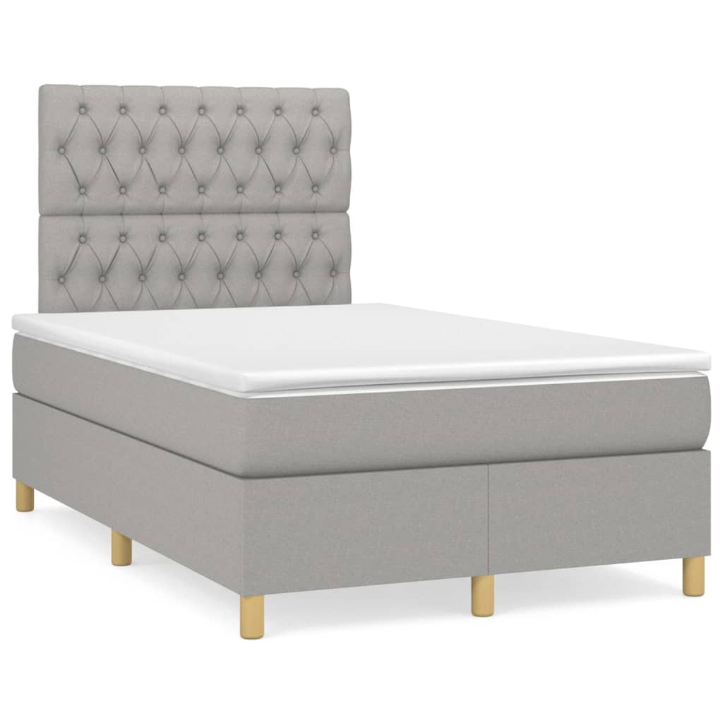 Sommier à lattes de lit avec matelas Gris clair 120x200cm Tissu - XIOS