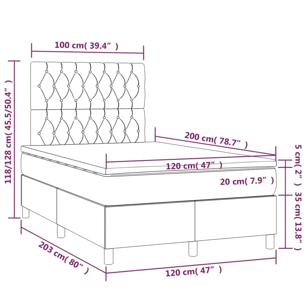 Sommier à lattes de lit avec matelas Bleu 120x200 cm Tissu - XIOS