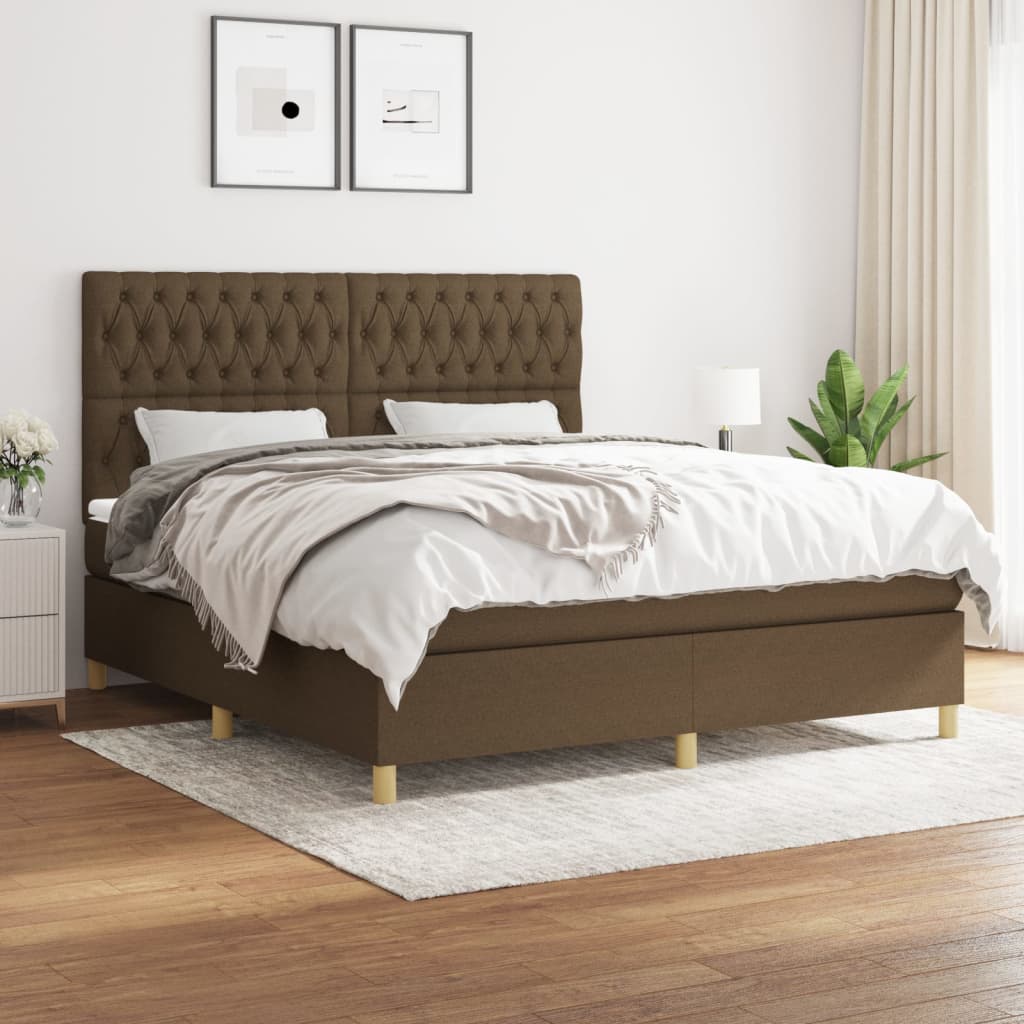 Sommier à lattes de lit avec matelas Marron foncé 180x200 cm - XIOS