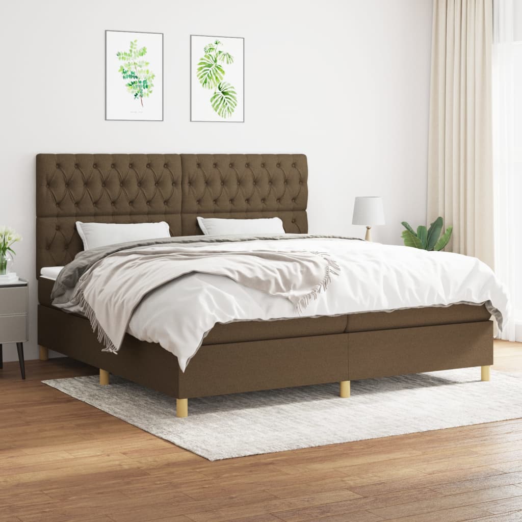 Sommier à lattes de lit avec matelas Marron foncé 200x200 cm - XIOS