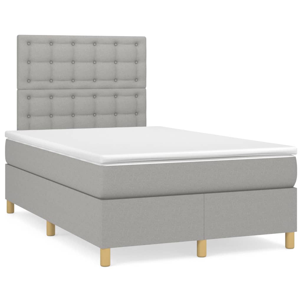 Sommier à lattes de lit avec matelas Gris clair 120x200cm Tissu - XIOS
