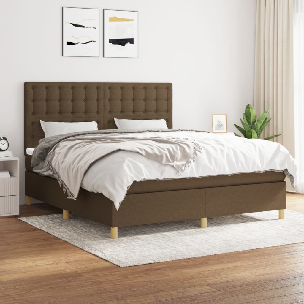 Sommier à lattes de lit avec matelas Marron foncé 180x200 cm - XIOS