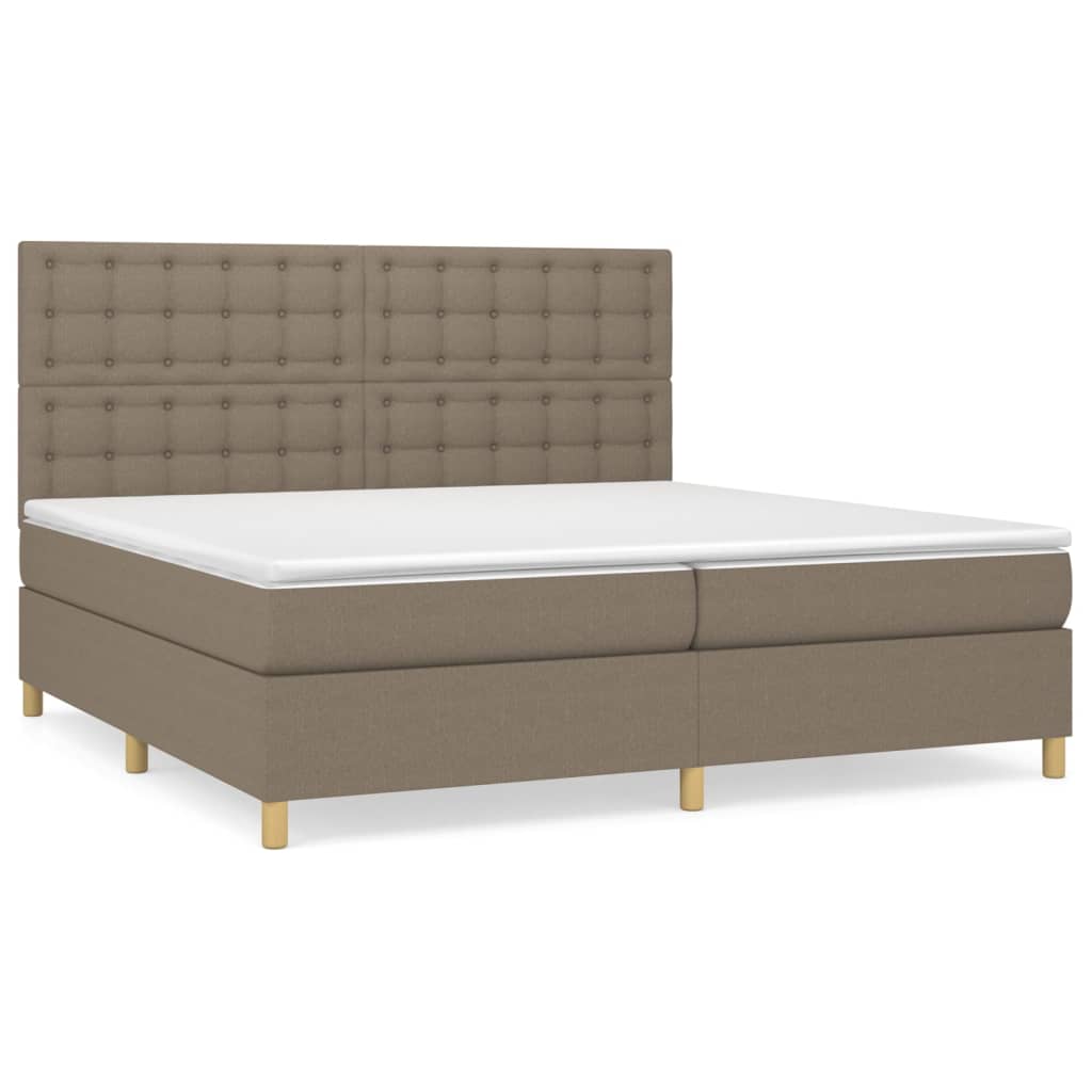 Sommier à lattes de lit avec matelas Taupe 200x200 cm Tissu - XIOS
