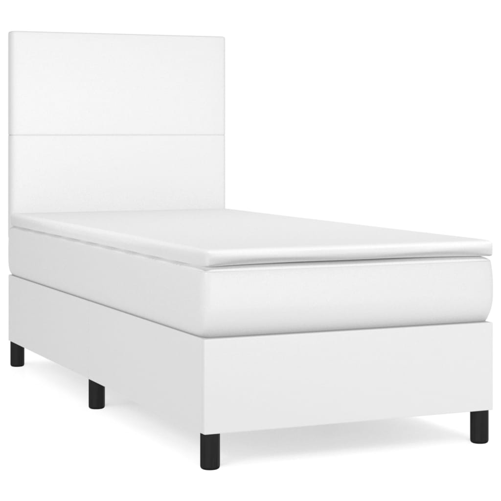 Sommier à lattes de lit avec matelas Blanc 100x200cm Similicuir - XIOS