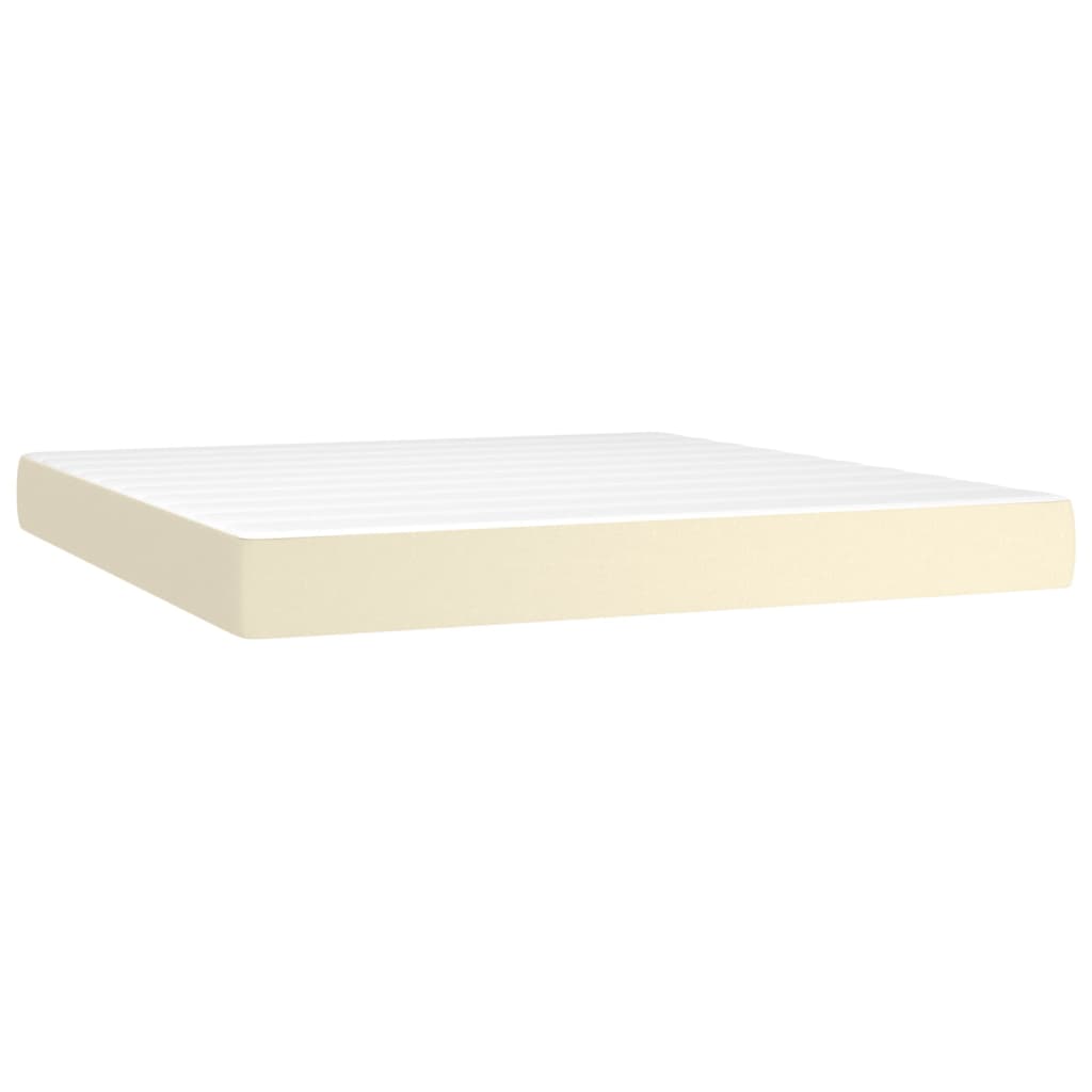 Sommier à lattes de lit avec matelas Crème 160x200cm Similicuir