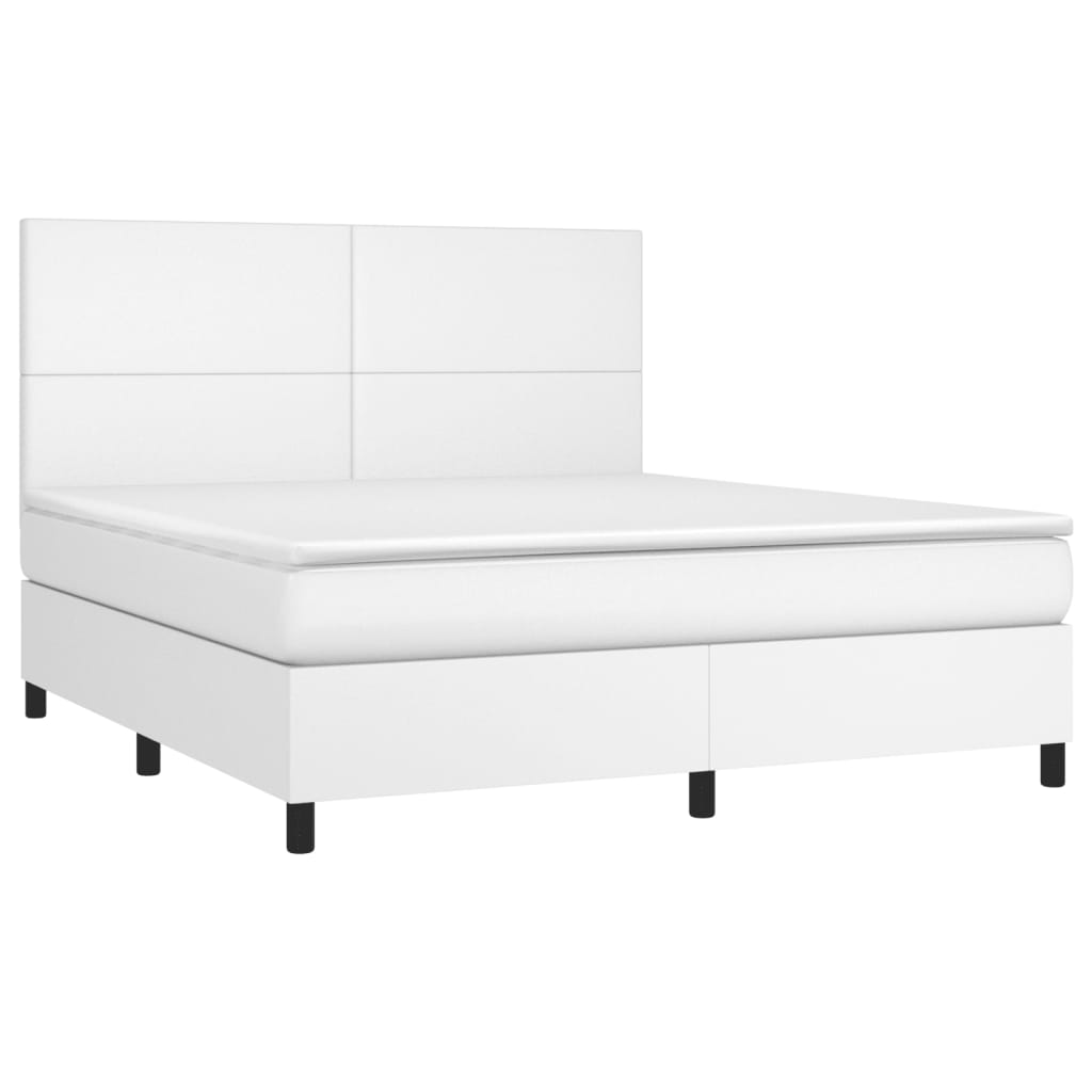 Sommier à lattes de lit avec matelas Blanc 180x200cm Similicuir - XIOS