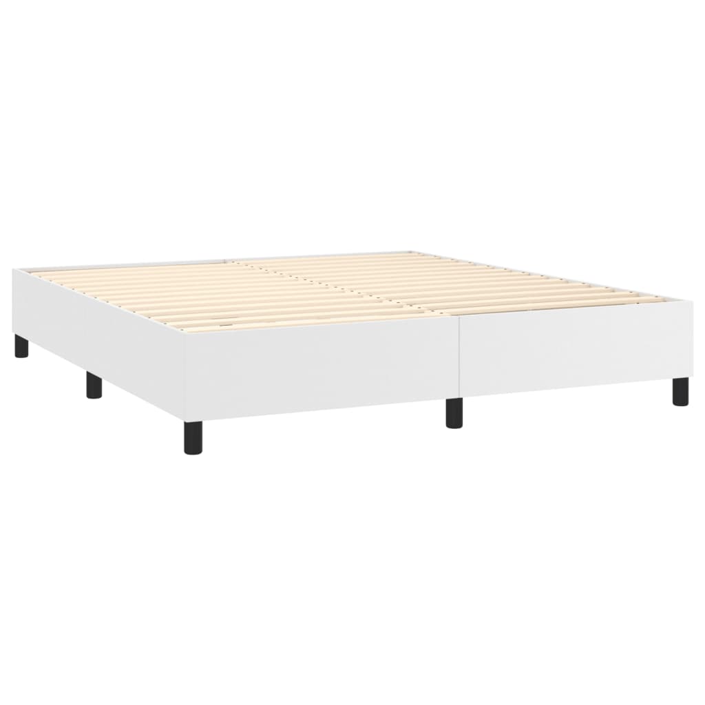 Sommier à lattes de lit avec matelas Blanc 180x200cm Similicuir - XIOS