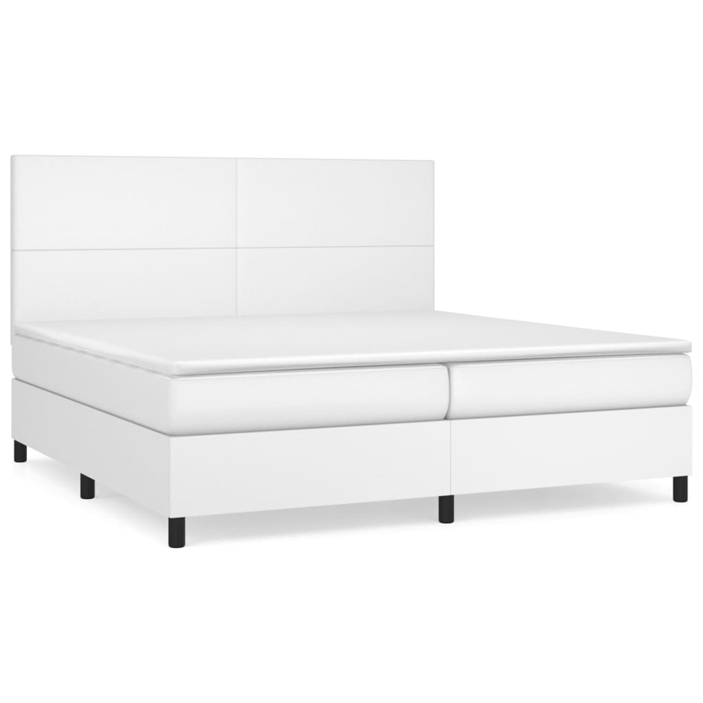 Sommier à lattes de lit avec matelas Blanc 200x200cm Similicuir - XIOS