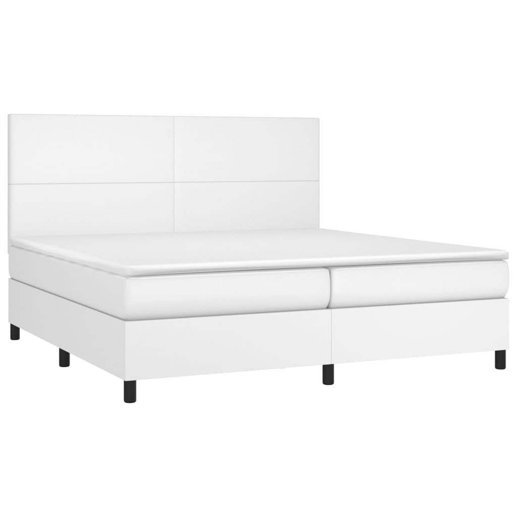 Sommier à lattes de lit avec matelas Blanc 200x200cm Similicuir - XIOS