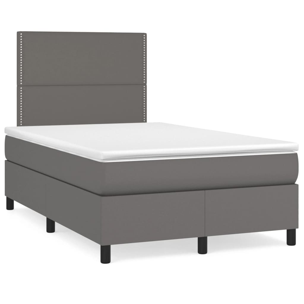 Sommier à lattes de lit avec matelas Gris 120x200 cm Similicuir - XIOS
