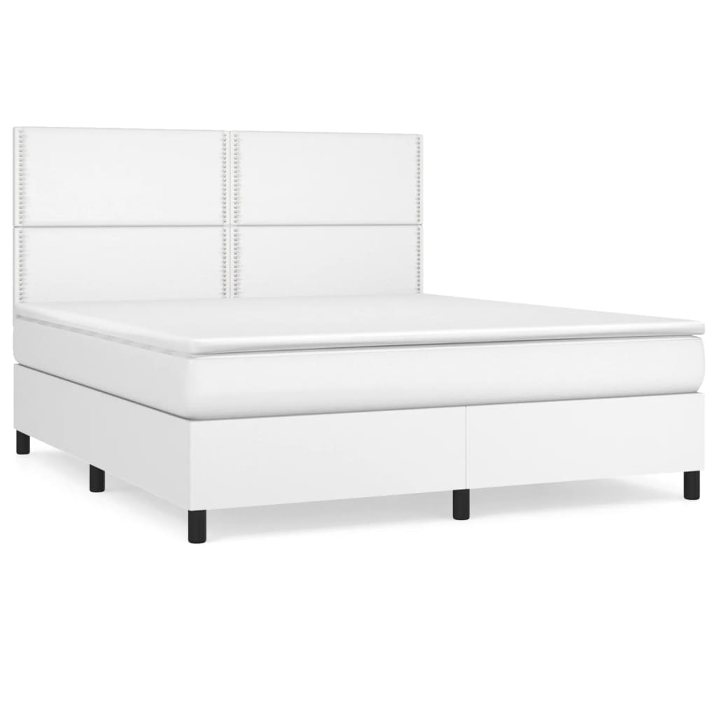 Sommier à lattes de lit avec matelas Blanc 180x200cm Similicuir - XIOS
