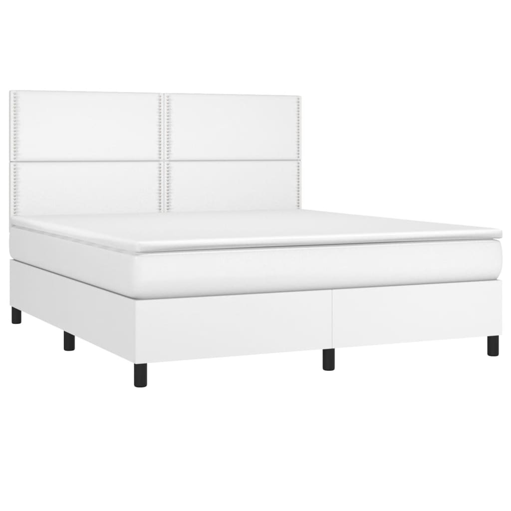 Sommier à lattes de lit avec matelas Blanc 180x200cm Similicuir - XIOS