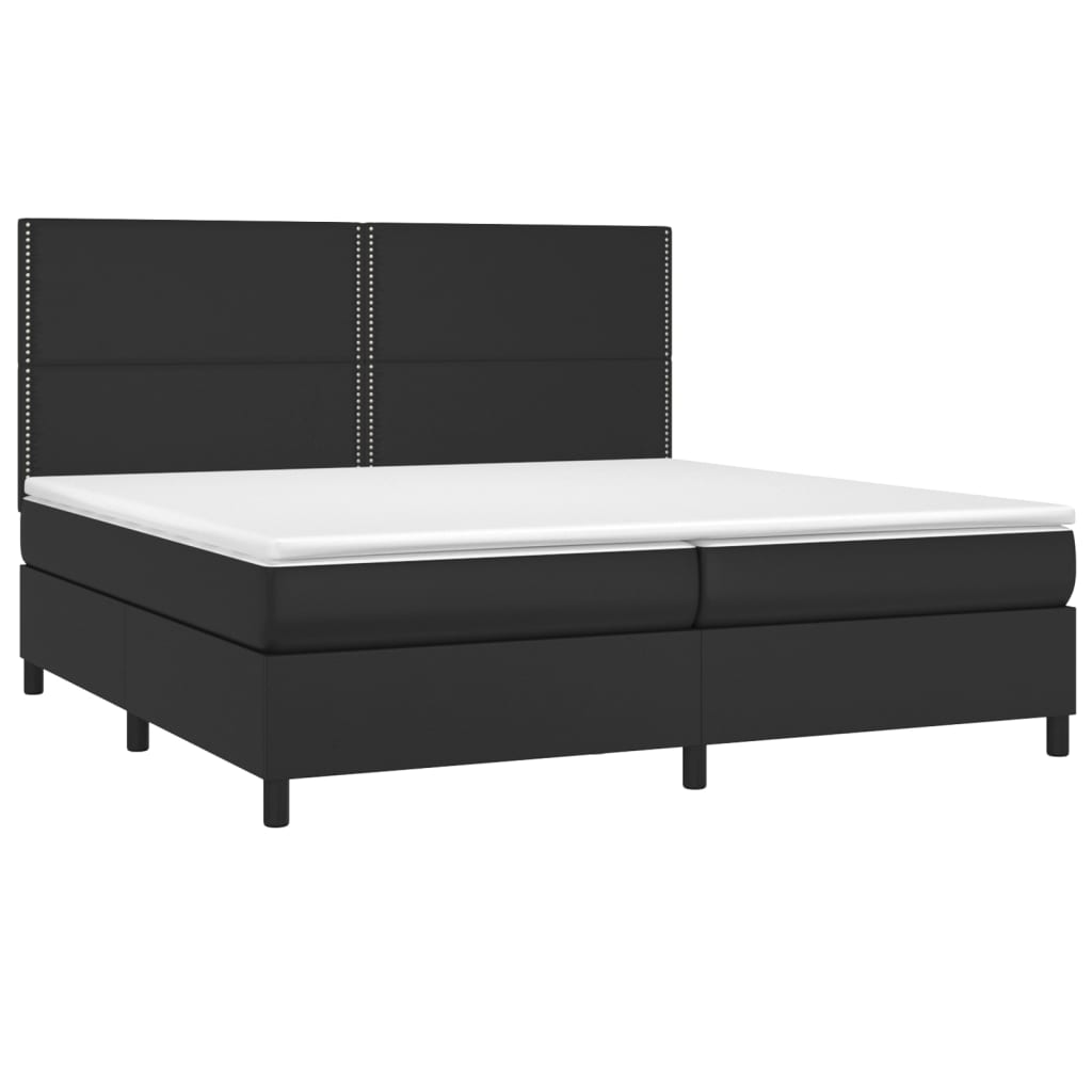 Sommier à lattes de lit avec matelas Noir 200x200 cm Similicuir - XIOS