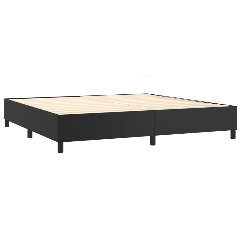 Sommier à lattes de lit avec matelas Noir 200x200 cm Similicuir - XIOS
