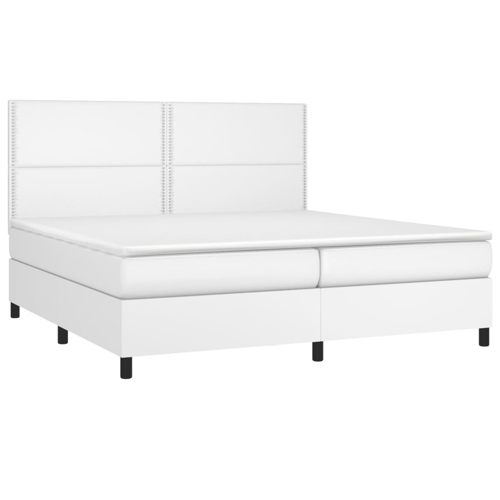 Sommier à lattes de lit avec matelas Blanc 200x200cm Similicuir - XIOS