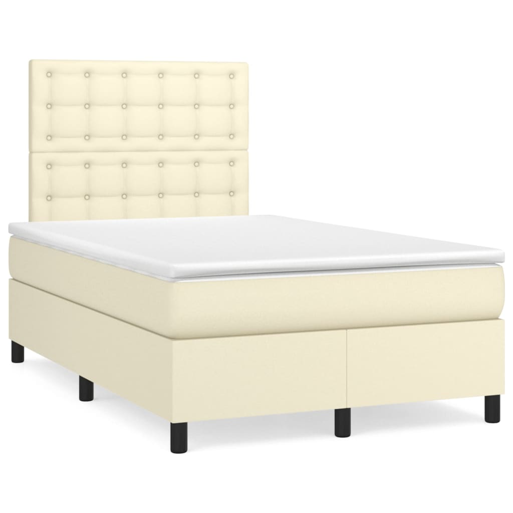 Sommier à lattes de lit avec matelas Crème 120x200cm Similicuir - XIOS