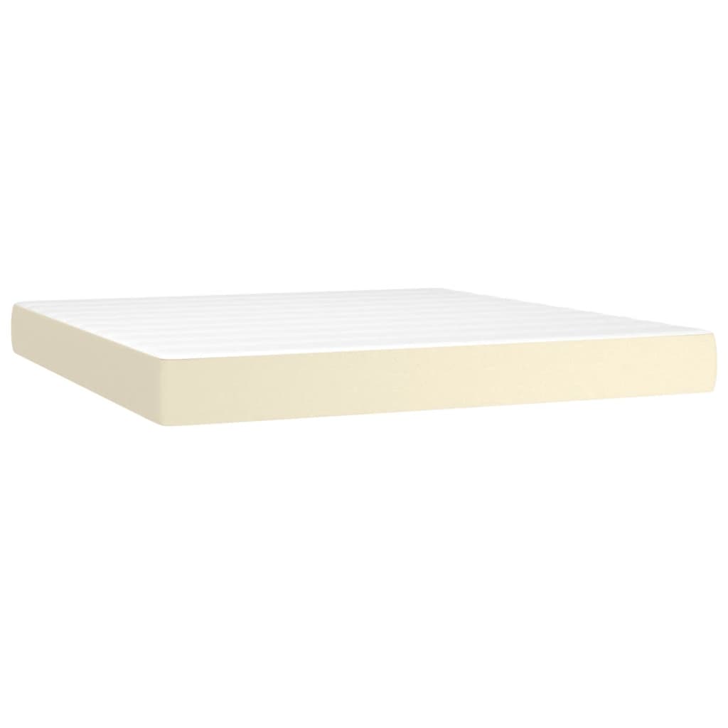 Sommier à lattes de lit avec matelas Crème 160x200cm Similicuir
