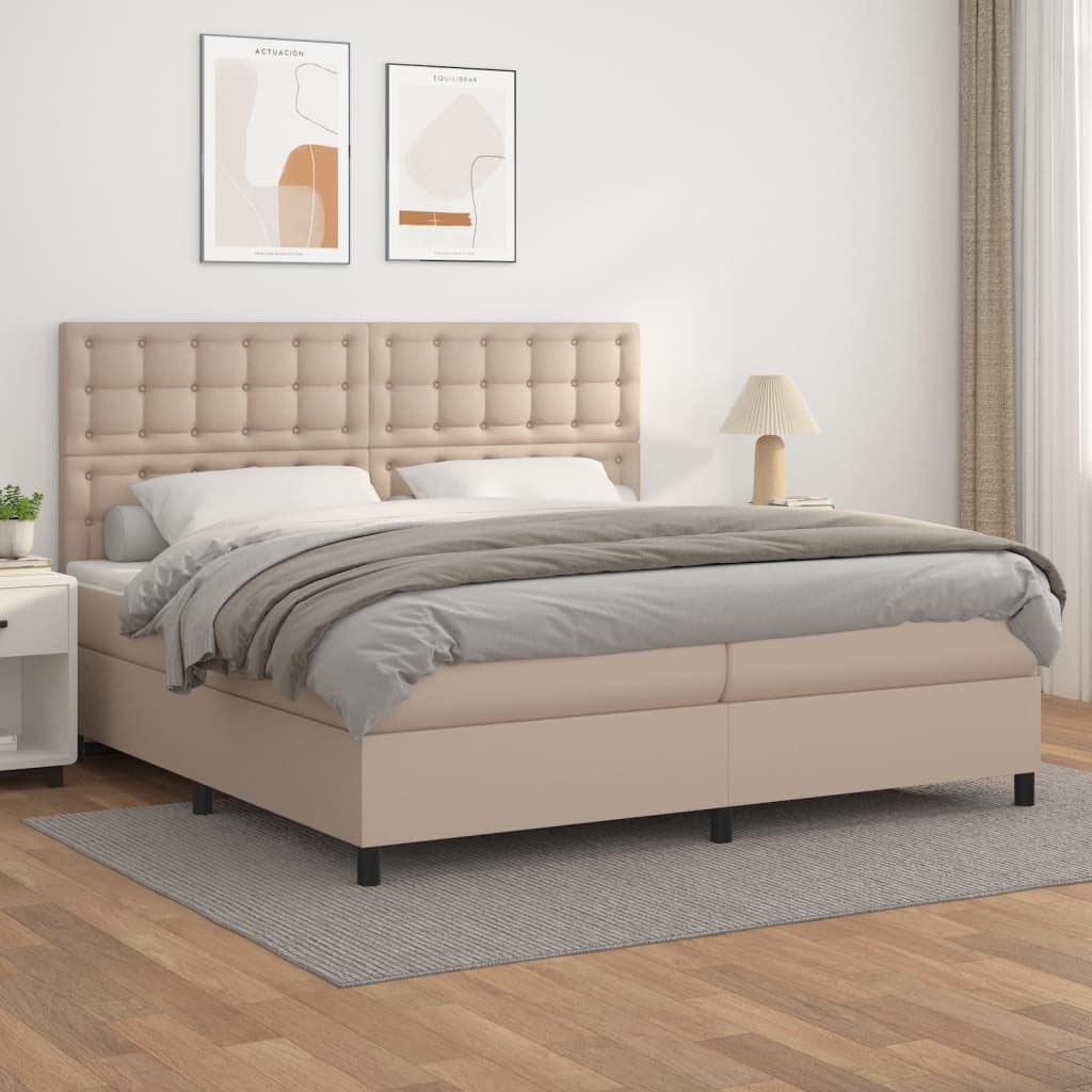Sommier à lattes de lit avec matelas Cappuccino 200x200 cm - XIOS
