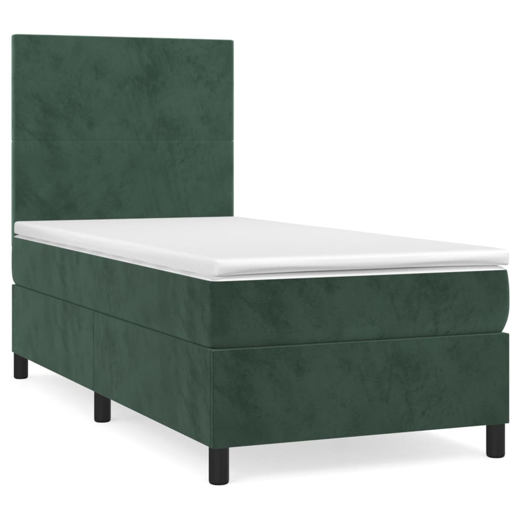 Sommier à lattes de lit avec matelas Vert foncé 90x190 cm XIOS