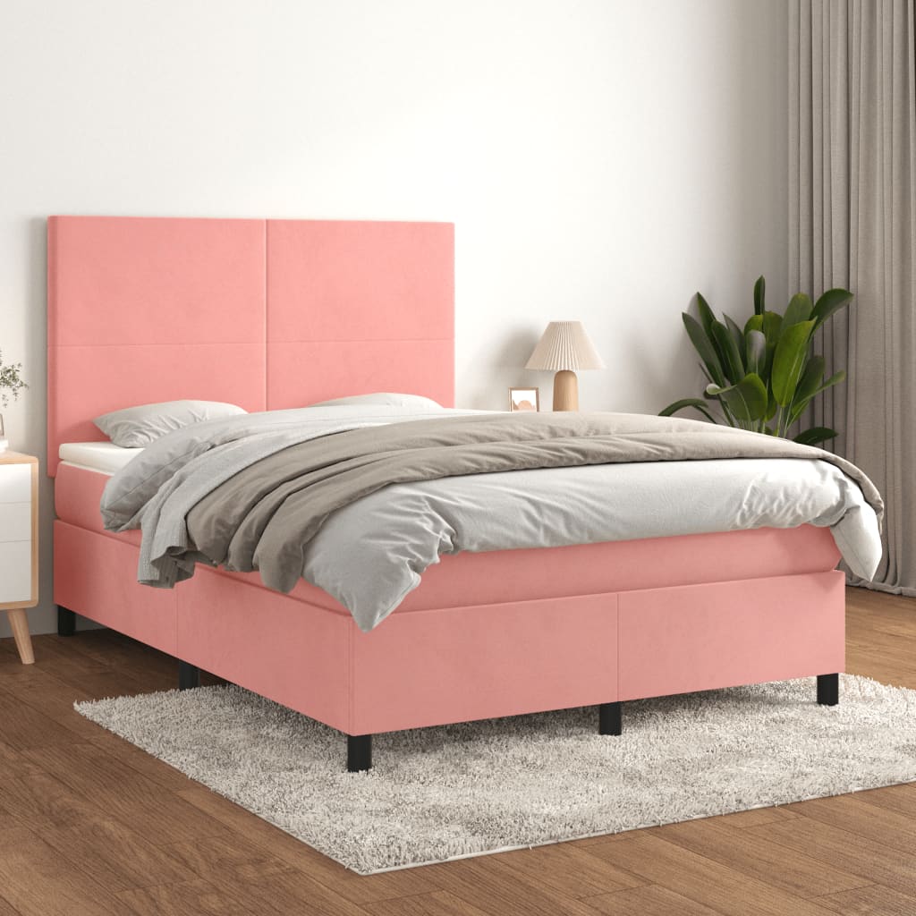 Sommier à lattes de lit avec matelas Rose 140x200 cm Velours - XIOS