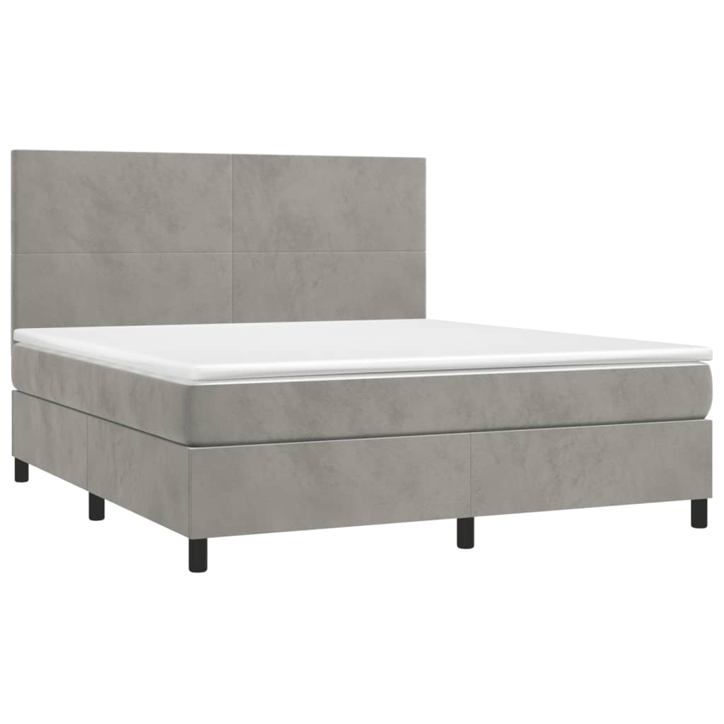 Sommier à lattes de lit et matelas Gris clair 160x200cm Velours - XIOS