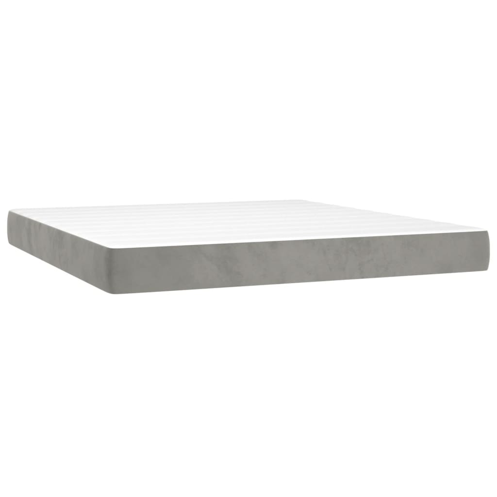 Sommier à lattes de lit et matelas Gris clair 180x200cm Velours - XIOS