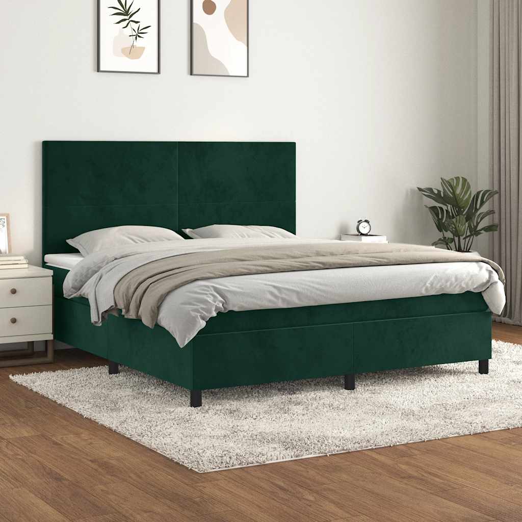 Sommier à lattes de lit et matelas Vert foncé 180x200cm Velours - XIOS