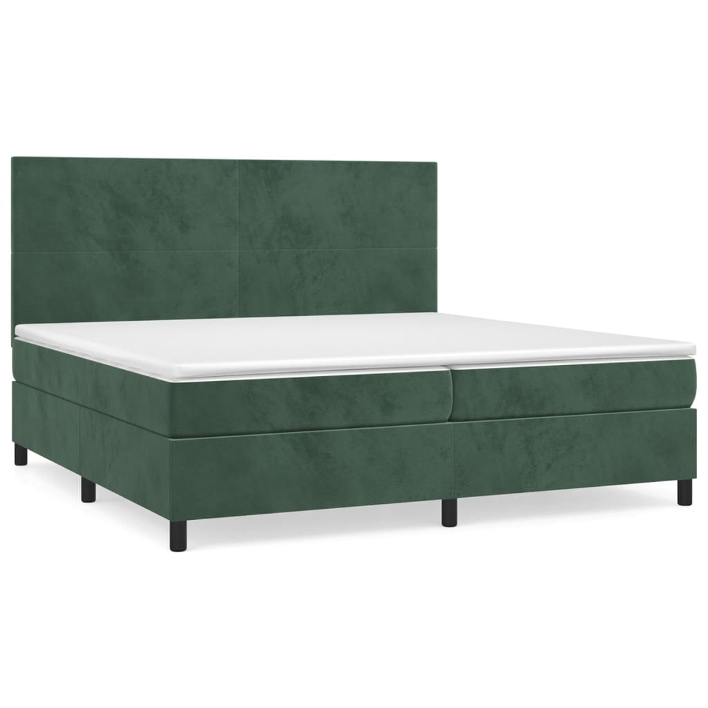 Sommier à lattes de lit et matelas Vert foncé 200x200cm Velours - XIOS
