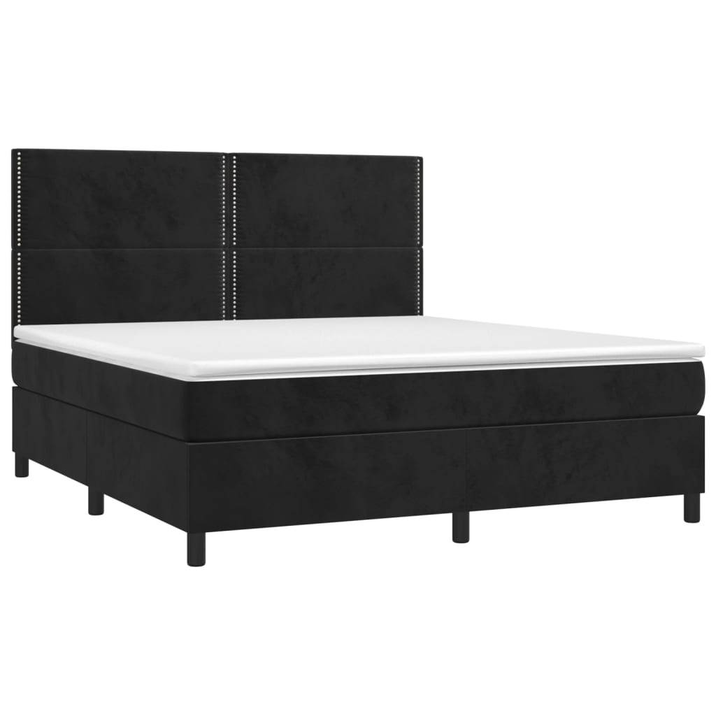Sommier à lattes de lit et matelas Noir 160x200 cm Velours XIOS