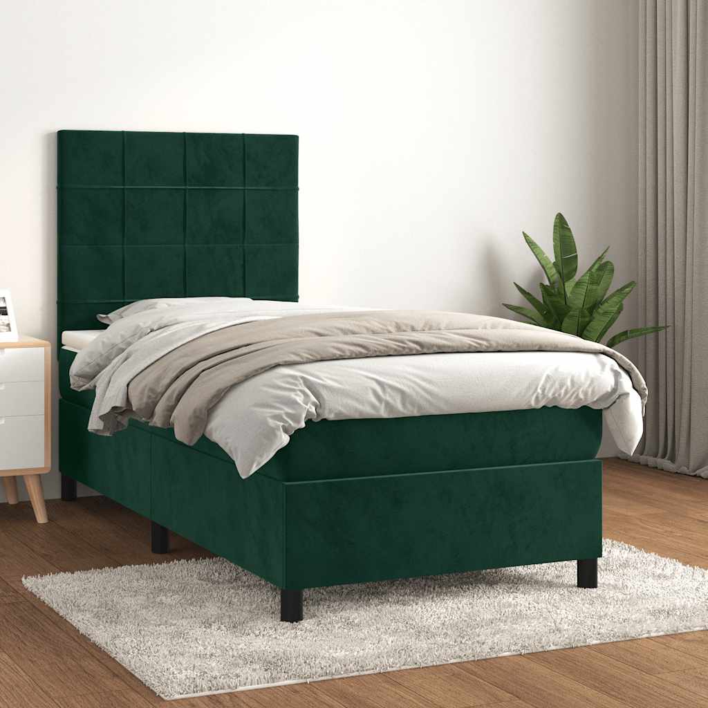 Sommier à lattes de lit avec matelas Vert foncé 90x190 cm - XIOS