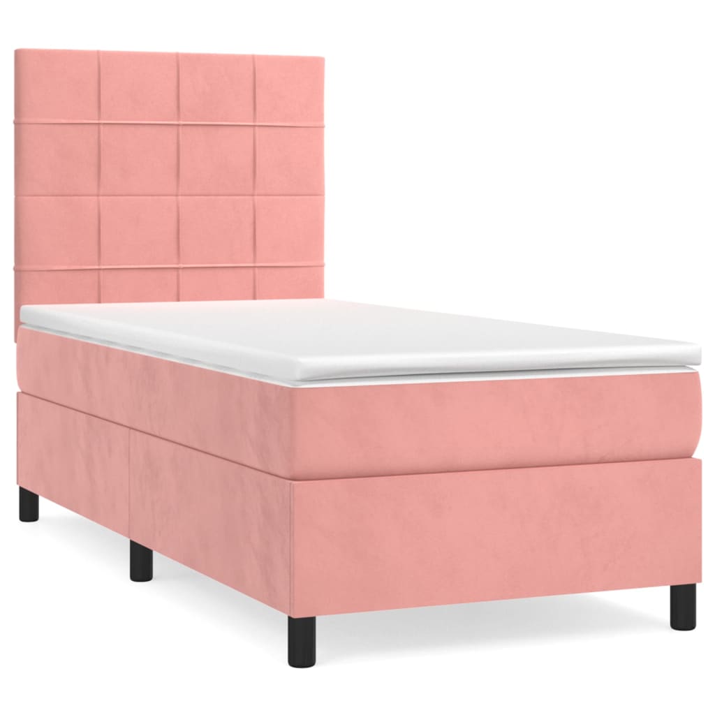 Sommier à lattes de lit avec matelas Rose 90x190 cm Velours XIOS