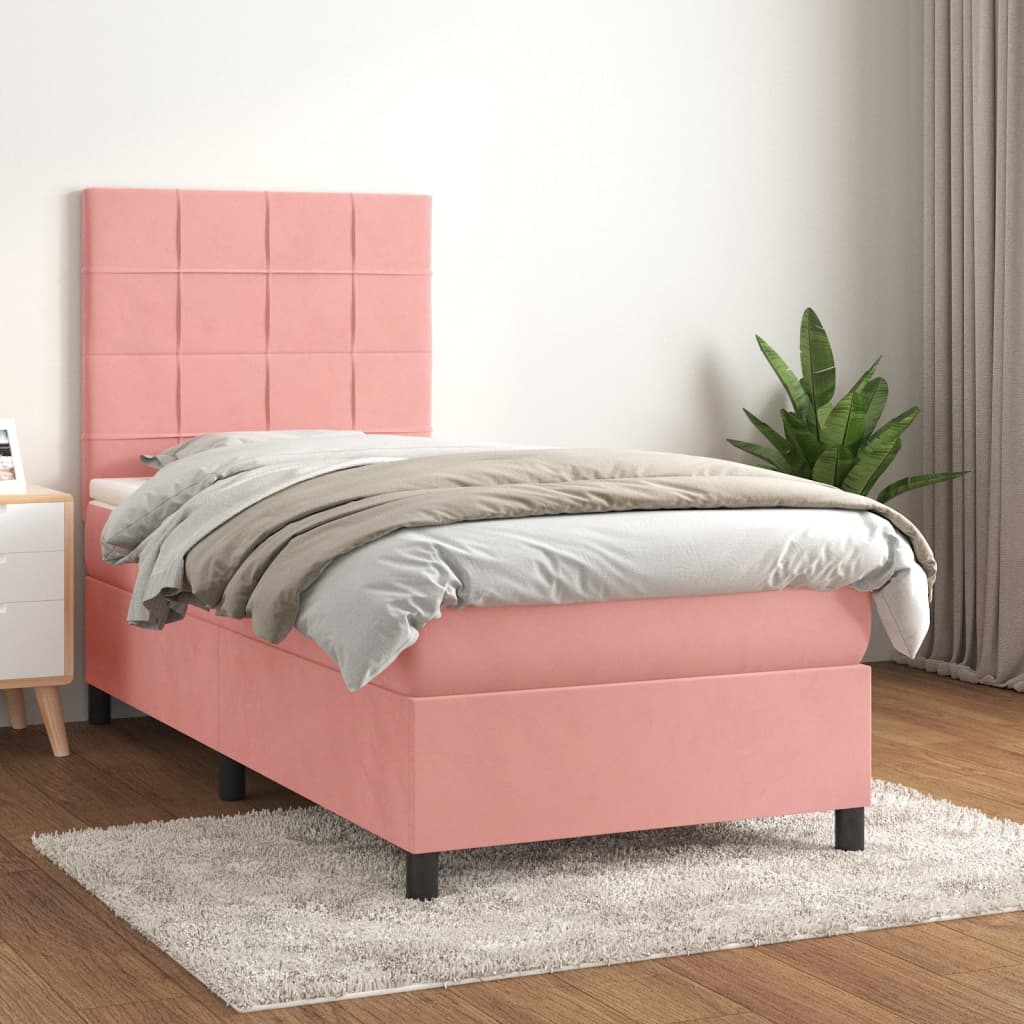 Sommier à lattes de lit avec matelas Rose 90x190 cm Velours XIOS